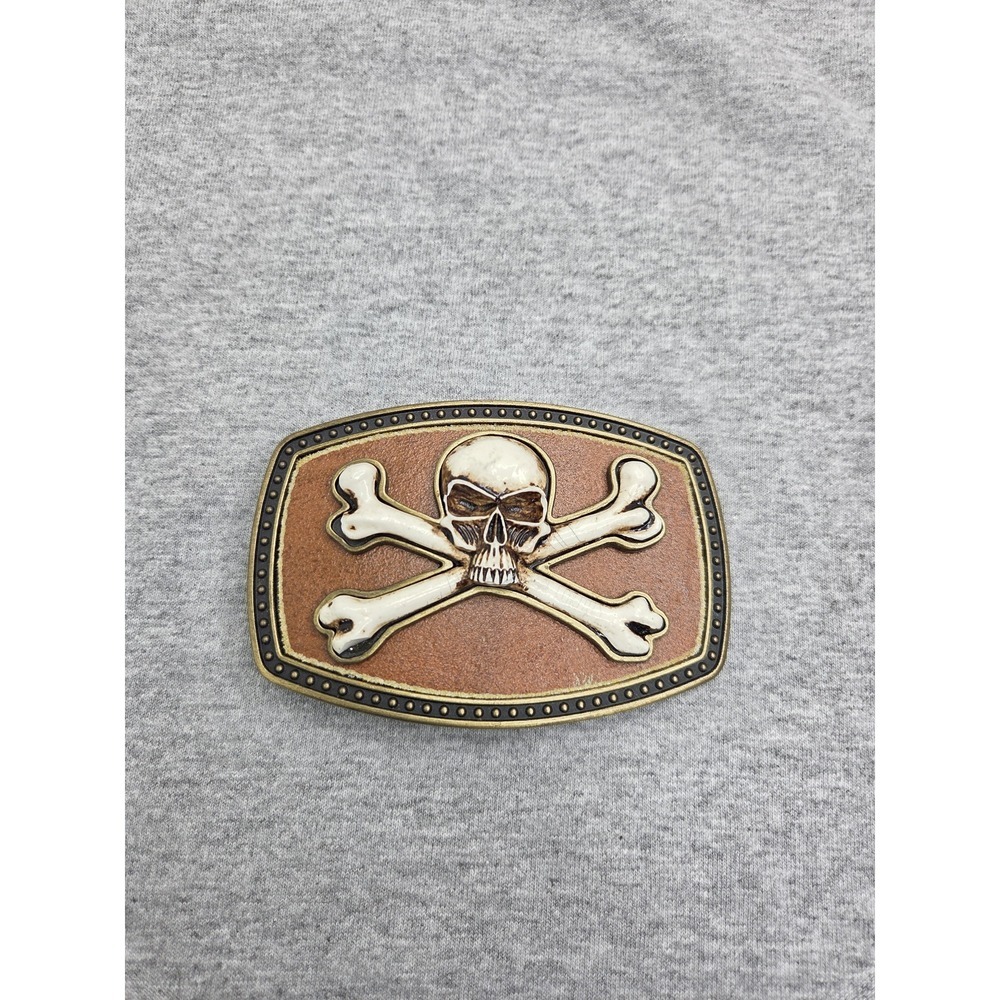 Vintage Classico Italia A338 3D Skeleton Skull Oversized Belt Buckle Large